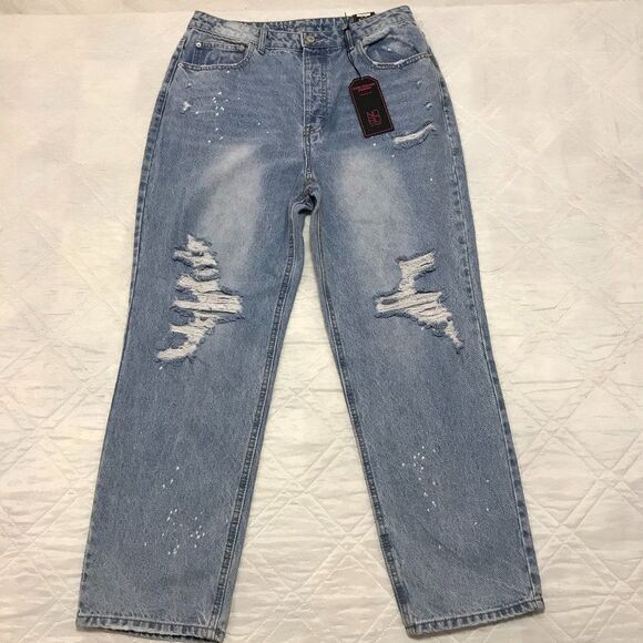 No Boundaries Denim - No Boundaries Super High Rise Straight distrerssed jeans size 13 nwt‎